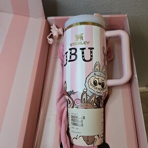 Custom Labubu Pink Tumbler with Dust Bag